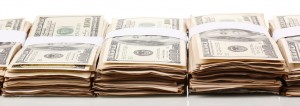 A big pack of 100 dollar notes - credit